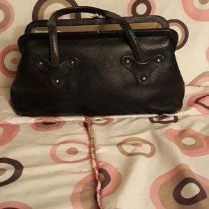 Black leather bag